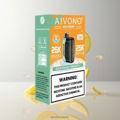 AIVONO AIM BOOM 25000 Puffs Disposable Vape デュアルメッシュコイル 28ml プレフィルド 卸売業者 日本 Sour Mango Pineapple