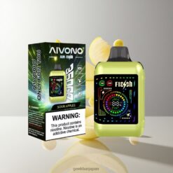 AIVONO AIM FLASH 35000 デュアルメッシュコイルと850mAh充電式バッテリー搭載 35,000パフ 卸売業者 日本 Sour Apples
