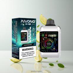 AIVONO AIM FLASH 35000 レモン＆ミント 35,000パフ デュアルメッシュコイル 28ml 850mAh リチウム電池 USB Type-C 高速充電 卸売業者 日本