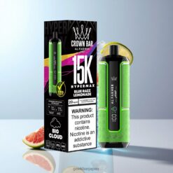Al Fakher Crown Bar 15K Hypermax 15000 Puffs 22ml メッシュコイル技術 ディレクトツーラング 卸売業者 日本 Blue Razz Lemonade