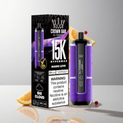 Al Fakher Crown Bar 15K Hypermax 15000 Puffs ディスポーザブル リキッド容量22ml 卸売業者 日本 Magic Love