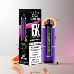 Al Fakher Crown Bar 15K Hypermax 15000 Puffs ディスポーザブルベイプ 22ml 大容量 & メッシュコイル技術でリッチなフレーバーを提供 卸売業者 日本 Cherry Fiesta