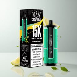 Al Fakher Crown Bar 15K Hypermax 15000 Puffs メッシュコイル技術搭載 リッチフレーバー DTL 22ml ニコチン濃度20mg 卸売業者 日本 Lemon Mint