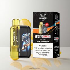 Al Fakher Crown Bar Ultra 25K パフス ディスポーザブルベイプ Cool Mango 最大25,000パフス 600mAh充電式バッテリー搭載 卸売業者 日本