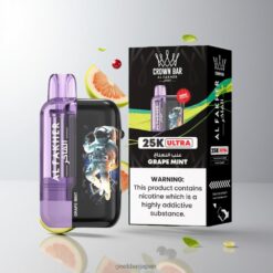 Al Fakher Crown Bar Ultra 25K Puffs Disposable Vape 18ml リキッド容量 & 600mAh 充電式バッテリー 卸売業者 日本 Grape Mint