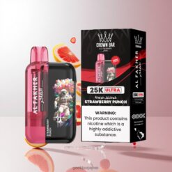 Al Fakher Crown Bar Ultra 25K Puffs Disposable Vape 18ml リキッド容量 & 600mAh 充電式バッテリー 卸売業者 日本 Strawberry Punch