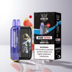 Al Fakher Crown Bar Ultra 25K Puffs Disposable Vape – 25,000パフ長期使用可能& 600mAh充電式バッテリー Berry Ice 卸売業者 日本