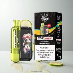 Al Fakher Crown Bar Ultra 25K Puffs ディスポーザブルベイプ 18ml プレフィルド 600mAh 充電式バッテリー Lemon Lime 卸売業者 日本