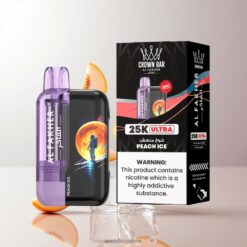 Al Fakher Crown Bar Ultra 25K Puffs ディスポーザブルベイプ 600mAh充電式バッテリー Peach Ice 卸売業者 日本