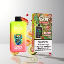 Bang 36000 パワーフィンガープリント デュアルメッシュコイル Disposable Vape DSK026 Strawberry Kiwi 卸売業者 日本