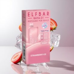 Elf Bar Raya D1 13000パフ リチャージャブル リチウムイオンバッテリー650mAh 卸売業者 日本 Strawberry Ice