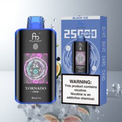 Fumot Tornado 25000 Puffs 20mlプリフィルドリキッド 700mAhリチャージャブルバッテリー 卸売業者 日本 Black Ice