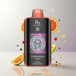 Fumot Tornado 25000 Puffs 700mAh充電式バッテリー HDスクリーン付き Tropical Rainbow Blast 卸売業者 日本