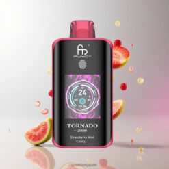 Fumot Tornado 25000 Puffs ディスポーザブルベイプ 700mAh充電式バッテリー & 20mlプレフィルド Strawberry Mint Candy 卸売業者 日本