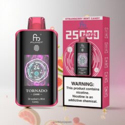 Fumot Tornado 25000 Puffs ディスポーザブルベイプ 700mAh充電式バッテリー & 20mlプレフィルド Strawberry Mint Candy 卸売業者 日本