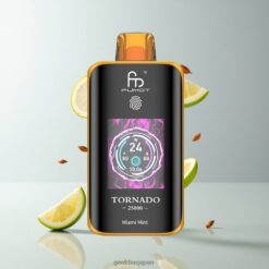Fumot Tornado 25000 Puffs ディスポーザブルベイプ HDスクリーン搭載 & 700mAh充電式バッテリー Miami Mint 卸売業者 日本