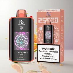 Fumot Tornado 25000 Puffs ディスポーザブルベイプ HDスクリーン搭載 700mAh充電式バッテリー Tropical Rainbow Blast 卸売業者 日本