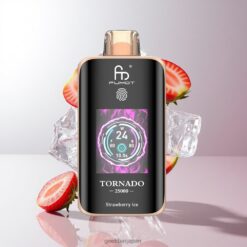Fumot Tornado 25000 Puffs 卸売業者 日本 HDスクリーン搭載 タイプC充電 Strawberry Ice