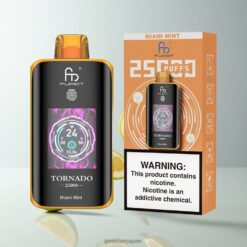Fumot Tornado 25000 Puffs 日本語版 HDスクリーン搭載 700mAh充電式バッテリー Miami Mint 卸売業者 日本