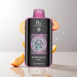 Fumot Tornado 25000 Puffs HDスクリーン搭載 700mAh充電可能バッテリー Juicy Peach Ice 卸売業者 日本