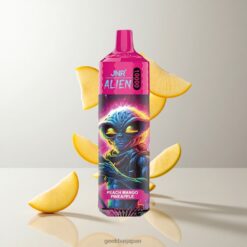 JNR Alien 10000 Puffs スポーティーデザイン & RGBライト搭載 850mAhバッテリー 卸売業者 日本 Peach Mango Pinceapple