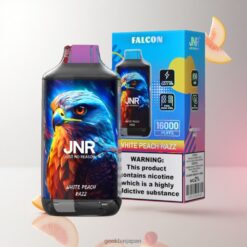 JNR Falcon 16000 Puffs ディスポーザブルベイプ 850mAhバッテリー容量 & 22mlリキッド容量 ホワイトピーチラズ 卸売業者 日本