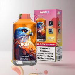 JNR Falcon 16000 Puffs ディスポーザブルベイプ バッテリー容量850mAh & デュアルメッシュコイル Hubba Bubba Strawberry 卸売業者 日本