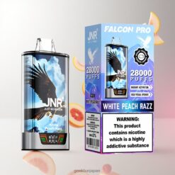 JNR Falcon Pro 28000 Puffs 使い捨てベイプ 30mlプレフィルド容量 & 950mAhバッテリー容量 MTL Vaping and White Peach Razz 卸売業者 日本