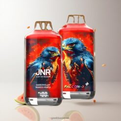 JNR Falcon-X 28000 Puffs ディスポーザブルベイプ 950mAhバッテリー容量 & 1.2オームデュアルメッシュコイル 卸売業者 日本 Watermelon Mango Peach
