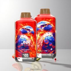 JNR Falcon-X 28000 Puffs 使い捨てベイプ 950mAhバッテリー容量 & 1.2オームデュアルメッシュコイル Strawberry Kiwi 卸売業者 日本