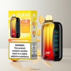 JNR Flex Ice 21000 Puffs ディスポーザブルベイプ 26ml リキッド & 1000mAh バッテリー容量 卸売業者 日本 Peach Mango Pineapple