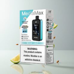 JNR MediaMax 40000 Puffs デュアルメッシュコイル & 21mL リキッド容量 マイアミミント 卸売業者 日本