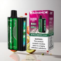 JNR Radiance 31000 Puffs Disposable Vape 28ml E-liquid イーリキッド ＆950mAh充電式バッテリー ストロベリーキウイ 卸売業者 日本