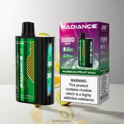 JNR Radiance 31000 Puffs Disposable Vape 28ml E-liquid デュアルメッシュコイル Passion Fruit Kiwi 卸売業者 日本