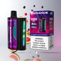 JNR Radiance 31000 Puffs Disposable Vape スマートアニメーションスクリーン & デュアルメッシュコイル 950mAh 充電式バッテリー Type-C 充電ポート ニコチン含有量2% Blueberry Sour Raspberry 卸売業者 日本