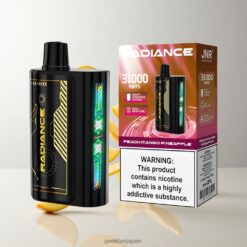 JNR Radiance 31000 Puffs Disposable Vape スマートアニメーションスクリーン & デュアルメッシュコイル Peach Mango Pineapple 卸売業者 日本