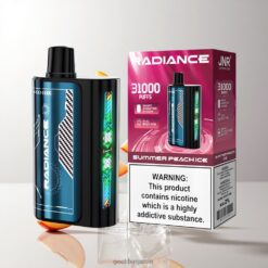 JNR Radiance 31000 Puffs Disposable Vape スマートアニメーションスクリーン & デュアルメッシュコイル 950mAh充電式バッテリー Summer Peach Ice 卸売業者 日本