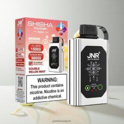 JNR Shisha Hookah Box 20500 Puffs ディスプレイHDディスプレイ バッテリー容量1000mAh デュアルメッシュコイル & デュアルコア Double Melon Mint 卸売業者 日本