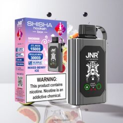JNR Shisha Hookah Box 20500 Puffs ディスプレイHDディスプレイ バッテリー容量1000mAh デュアルメッシュコイル & デュアルコア Type-C急速充電 0%,2%,5% Mixed Berry Ice 卸売業者 日本
