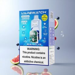 JNR VapeWatch 30000 Puffs デュアルメッシュコイル & 19mL リキッド容量 卸売業者 日本 Blue Razz Ice
