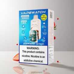 JNR VapeWatch 30000 Puffs デュアルメッシュコイル搭載 19mL イージーリキッド & Strawberry Banana 卸売業者 日本