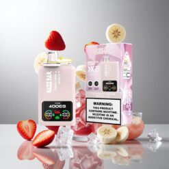 Razz Bar 40000 パフ 使い捨てベイプ パワースクリーンディスプレイ & 650mAhバッテリー ストロベリーバナナ_レッドブルアイス